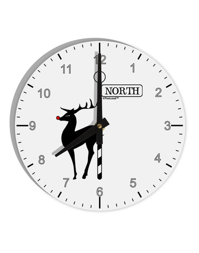 Rudolf the Ratchet Reindeer 10 InchRound Wall Clock with Numbers-Wall Clock-TooLoud-White-Davson Sales