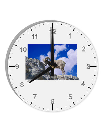 Bighorn Ram 10 InchRound Wall Clock with Numbers