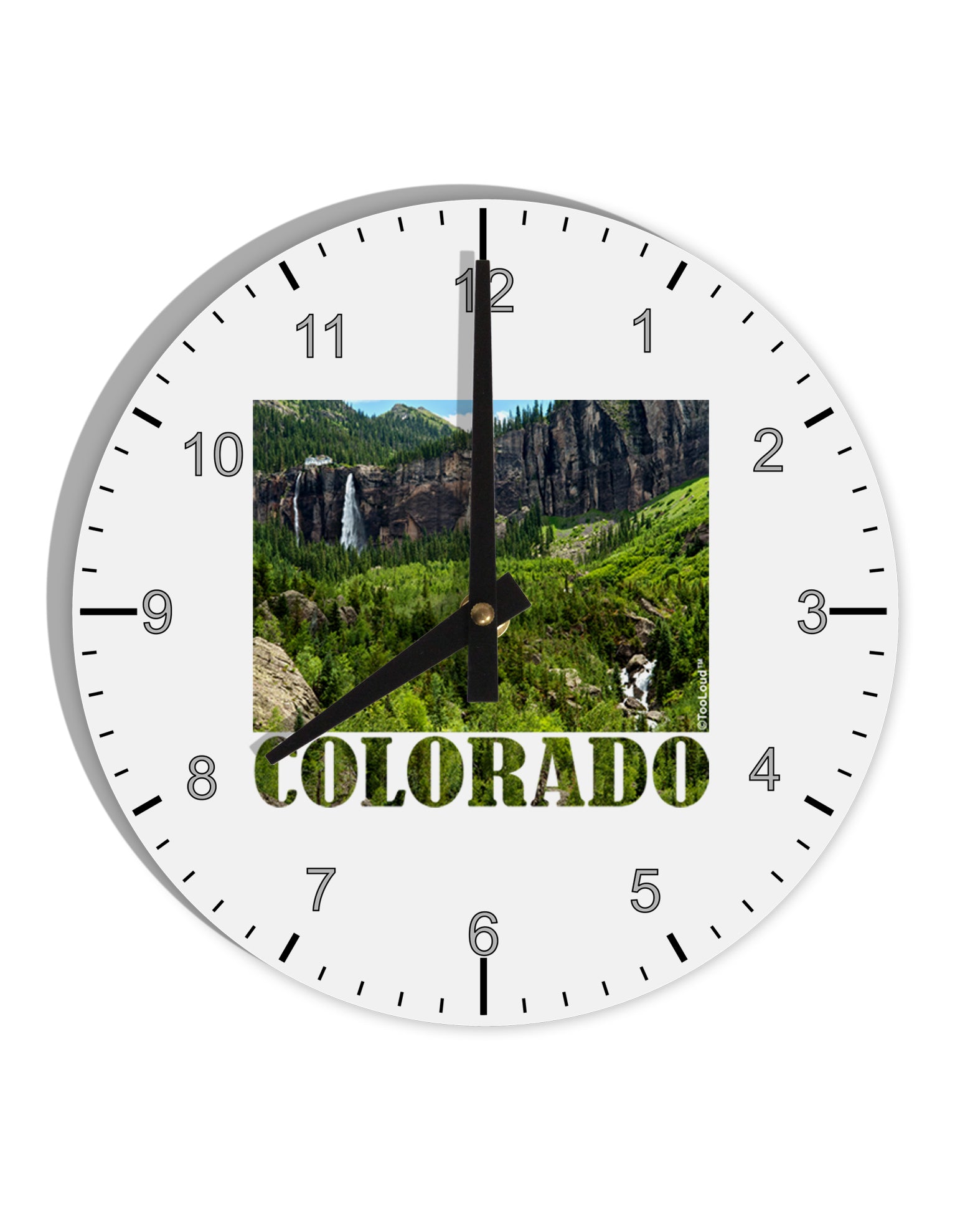 Beautiful Cliffs Colorado 10 InchRound Wall Clock with Numbers by TooLoud-Wall Clock-TooLoud-White-Davson Sales