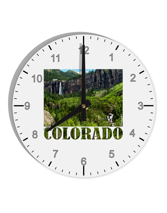 Beautiful Cliffs Colorado 10 InchRound Wall Clock with Numbers by TooLoud-Wall Clock-TooLoud-White-Davson Sales