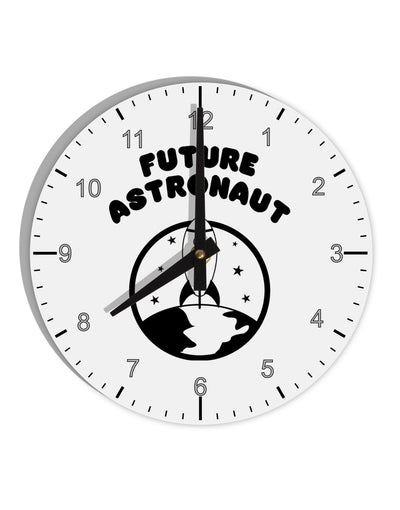 Future Astronaut 10 InchRound Wall Clock with Numbers-Wall Clock-TooLoud-White-Davson Sales