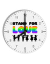 Stand For Love Rainbow 10 InchRound Wall Clock with Numbers-Wall Clock-TooLoud-White-Davson Sales