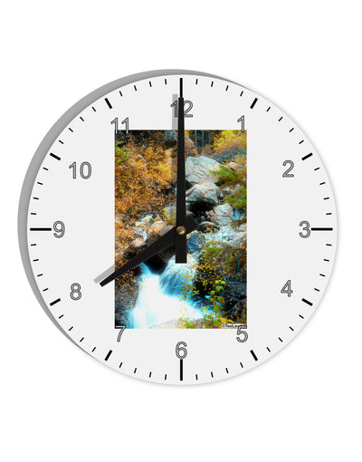 Rockies Waterfall 10 InchRound Wall Clock with Numbers-Wall Clock-TooLoud-White-Davson Sales