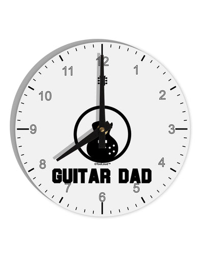 Guitar Dad 10 InchRound Wall Clock with Numbers by TooLoud-Wall Clock-TooLoud-White-Davson Sales