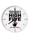 High Five In The Face 10 InchRound Wall Clock with Numbers-Wall Clock-TooLoud-White-Davson Sales