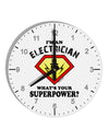 Electrician - Superpower 10 InchRound Wall Clock with Numbers-Wall Clock-TooLoud-White-Davson Sales