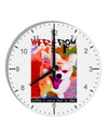 TooLoud WerePom - Werewolf Pomeranian 10 InchRound Wall Clock with Numbers-Wall Clock-TooLoud-White-Davson Sales