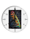 Rainbow Feather 10 InchRound Wall Clock with Numbers-Wall Clock-TooLoud-White-Davson Sales