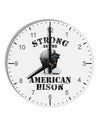 Strong Bison Text 10 InchRound Wall Clock with Numbers-Wall Clock-TooLoud-White-Davson Sales