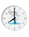 Let It Snow Happy Snowman 10 InchRound Wall Clock with Numbers-Wall Clock-TooLoud-White-Davson Sales