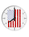 Red and Blue Stamp Style American Flag - Distressed 10 InchRound Wall Clock with Numbers by TooLoud-Wall Clock-TooLoud-White-Davson Sales