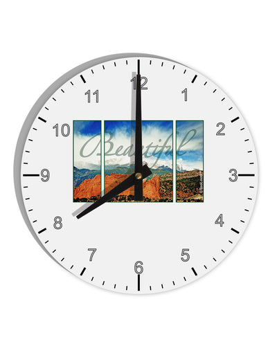 CO Beautiful View Text 10 InchRound Wall Clock with Numbers-Wall Clock-TooLoud-White-Davson Sales