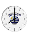 Soccer Ball Flag - Uruguay 10 InchRound Wall Clock with Numbers-Wall Clock-TooLoud-White-Davson Sales