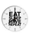 Eat Sleep Rave Repeat 10 InchRound Wall Clock with Numbers by TooLoud-Wall Clock-TooLoud-White-Davson Sales