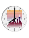 Seattle Skyline Sunrise 10 InchRound Wall Clock with Numbers-Wall Clock-TooLoud-White-Davson Sales