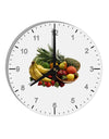 Fruit Basket Still Life 10 InchRound Wall Clock with Numbers-Wall Clock-TooLoud-White-Davson Sales