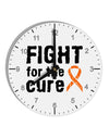 Fight for the Cure - Orange Ribbon Leukemia 10 InchRound Wall Clock with Numbers-Wall Clock-TooLoud-White-Davson Sales