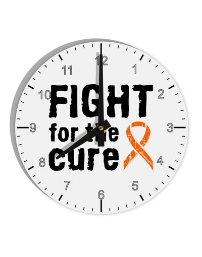 Fight for the Cure - Orange Ribbon Leukemia 10 InchRound Wall Clock with Numbers-Wall Clock-TooLoud-White-Davson Sales