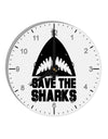 Save The Sharks 10 InchRound Wall Clock with Numbers-Wall Clock-TooLoud-White-Davson Sales