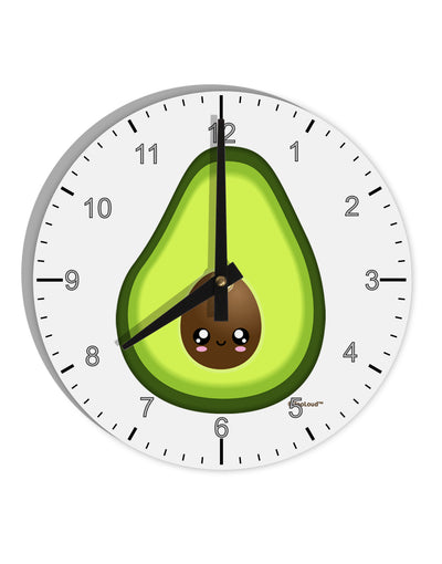 Cute Avocado Design 10 InchRound Wall Clock with Numbers-Wall Clock-TooLoud-White-Davson Sales