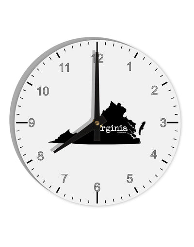 Virginia - United States Shape 10 InchRound Wall Clock with Numbers by TooLoud-Wall Clock-TooLoud-White-Davson Sales