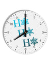 Ho Ho Ho Snowflakes 10 InchRound Wall Clock with Numbers-Wall Clock-TooLoud-White-Davson Sales