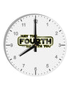 May The Fourth Be With You 10 InchRound Wall Clock with Numbers-Wall Clock-TooLoud-White-Davson Sales