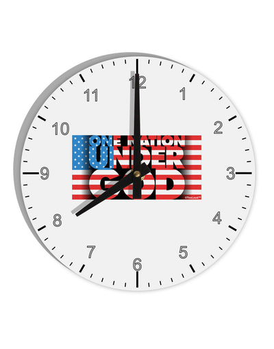 One Nation Under God 10 InchRound Wall Clock with Numbers-Wall Clock-TooLoud-White-Davson Sales