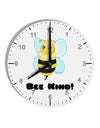 Bee Kind 10 InchRound Wall Clock with Numbers-Wall Clock-TooLoud-White-Davson Sales