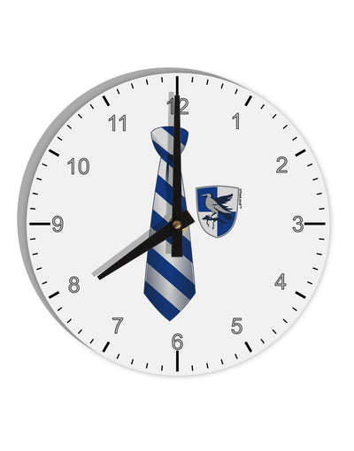 Wizard Tie Blue and Silver 10 InchRound Wall Clock with Numbers-Wall Clock-TooLoud-White-Davson Sales