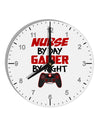Nurse By Day Gamer By Night 10 InchRound Wall Clock with Numbers-Wall Clock-TooLoud-White-Davson Sales