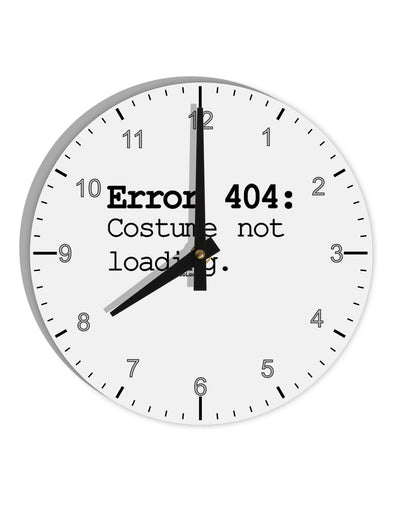 Error 404 Costume 10 InchRound Wall Clock with Numbers-Wall Clock-TooLoud-White-Davson Sales