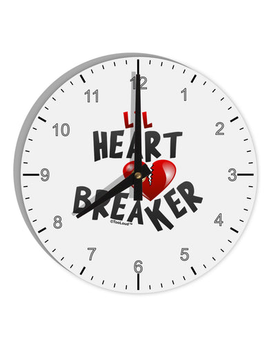 Lil Heart Breaker 10 InchRound Wall Clock with Numbers-Wall Clock-TooLoud-White-Davson Sales