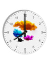 CMYK Clouds 10 InchRound Wall Clock with Numbers-Wall Clock-TooLoud-White-Davson Sales