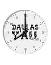 Dallas Y'all - Boots - Texas Pride 10 InchRound Wall Clock with Numbers by TooLoud-Wall Clock-TooLoud-White-Davson Sales