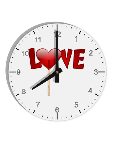 Love Lollipop 10 InchRound Wall Clock with Numbers-Wall Clock-TooLoud-White-Davson Sales