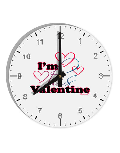 I'm HIS Valentine 10 InchRound Wall Clock with Numbers-Wall Clock-TooLoud-White-Davson Sales