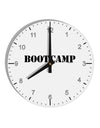 Bootcamp Military Text 10 InchRound Wall Clock with Numbers-Wall Clock-TooLoud-White-Davson Sales
