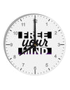 Free Your Mind Text 10 InchRound Wall Clock with Numbers-Wall Clock-TooLoud-White-Davson Sales