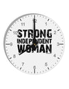 Strong Independent Woman 10 InchRound Wall Clock with Numbers-Wall Clock-TooLoud-White-Davson Sales