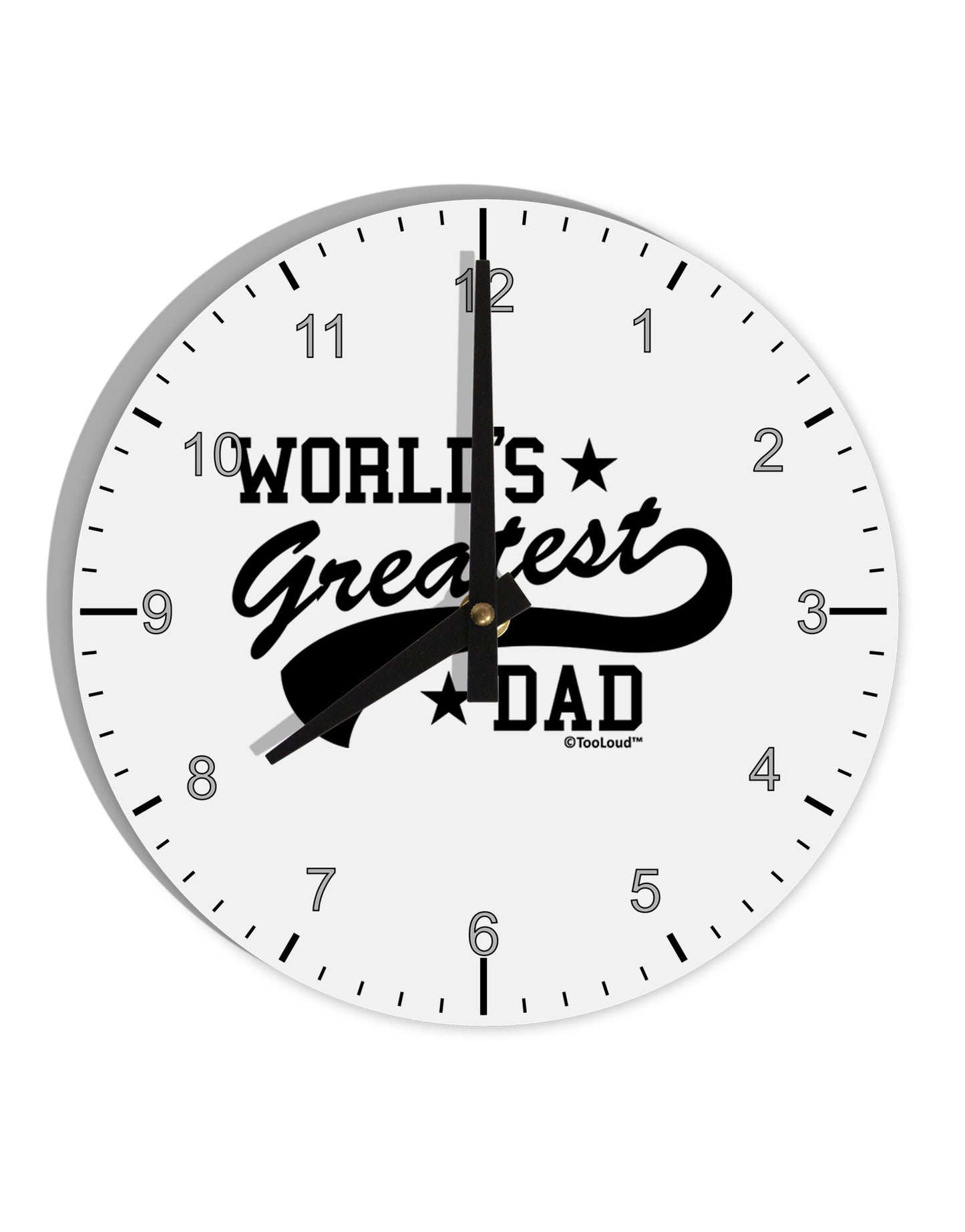 World's Greatest Dad - Sport Style 10 InchRound Wall Clock with Numbers by TooLoud-Wall Clock-TooLoud-White-Davson Sales