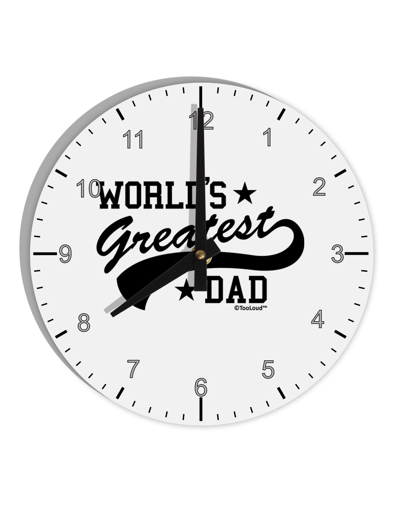 World's Greatest Dad - Sport Style 10 InchRound Wall Clock with Numbers by TooLoud-Wall Clock-TooLoud-White-Davson Sales