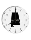 Alabama - United States Shape 10 InchRound Wall Clock with Numbers by TooLoud-Wall Clock-TooLoud-White-Davson Sales