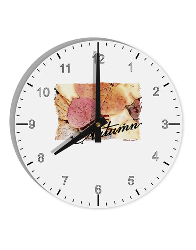 Colorado - Autumn WaterColor Text 10 InchRound Wall Clock with Numbers-Wall Clock-TooLoud-White-Davson Sales