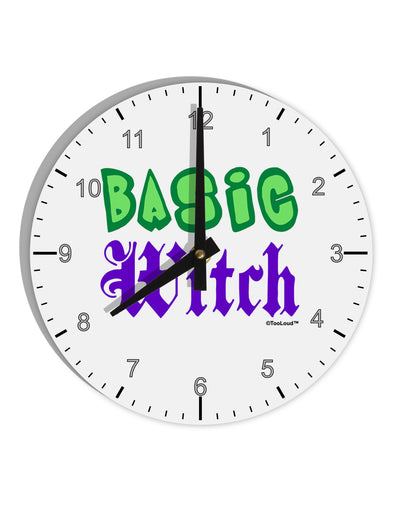 Basic Witch Color Green 10 InchRound Wall Clock with Numbers-Wall Clock-TooLoud-White-Davson Sales