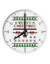 Merry Christmas Ugly Christmas Sweater 10 InchRound Wall Clock with Numbers-Wall Clock-TooLoud-White-Davson Sales