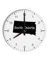 South Dakota - United States Shape 10 InchRound Wall Clock with Numbers by TooLoud-Wall Clock-TooLoud-White-Davson Sales