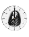 Charles Darwin Black and White 10 InchRound Wall Clock with Numbers by TooLoud-Wall Clock-TooLoud-White-Davson Sales