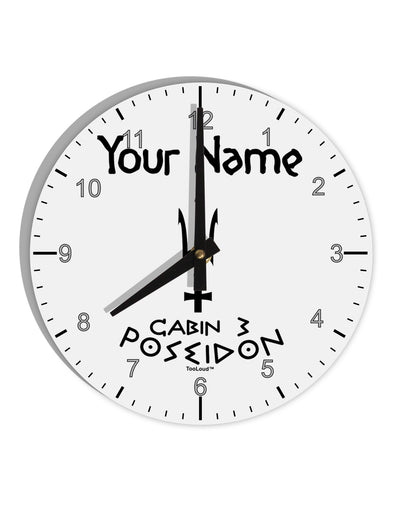 Personalized Cabin 3 Poseidon 10 InchRound Wall Clock with Numbers-Wall Clock-TooLoud-White-Davson Sales