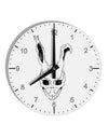 Scary Bunny Face White Distressed 10 InchRound Wall Clock with Numbers-Wall Clock-TooLoud-White-Davson Sales